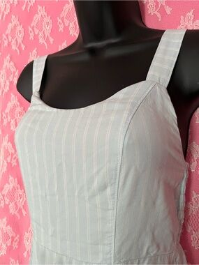 Baby Blue Striped Asymmetrical Sundress
